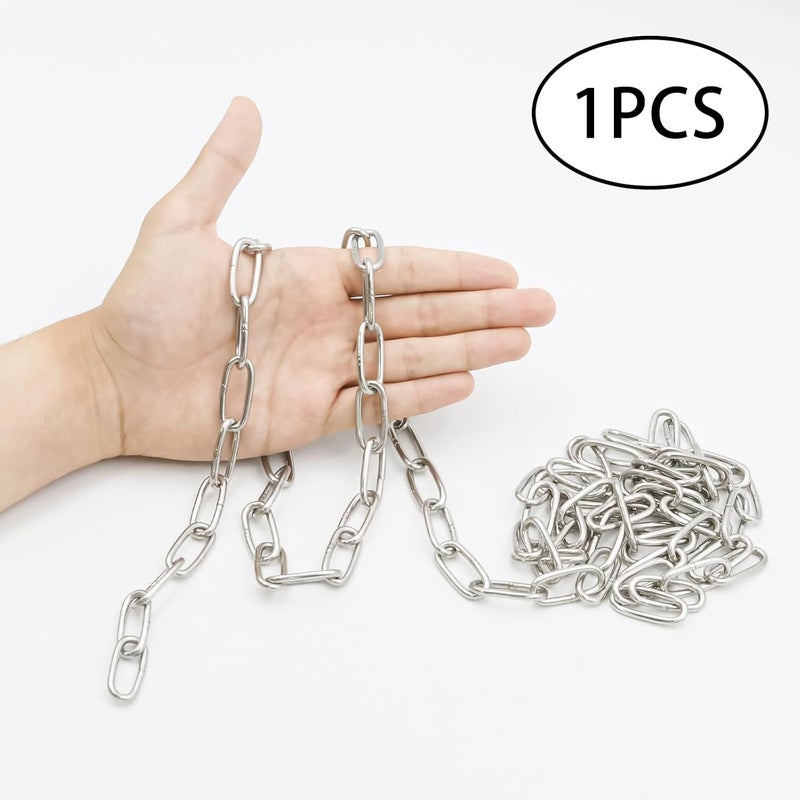 Mormchlots 304 Stainless Steel Chain, Heavy Duty Chain, Hanging Chain, for Clothesline, guardrail Chain, pet Chain (Length:2m / 6.56feet, Thickness:3mm / 0.12inch) - Image 3